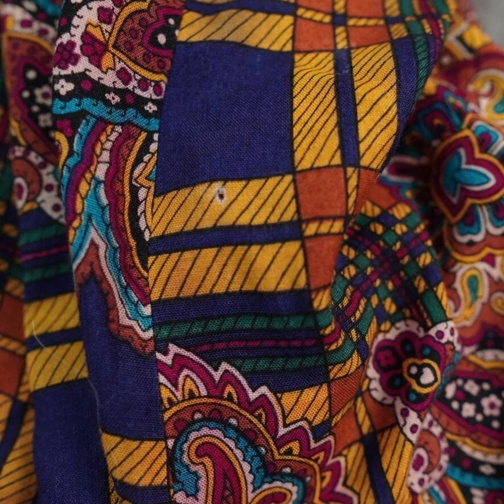 VTG Maggie McNaughton Skirt Women 41 Multicolor Square Boho Maxi Hippie Festival
